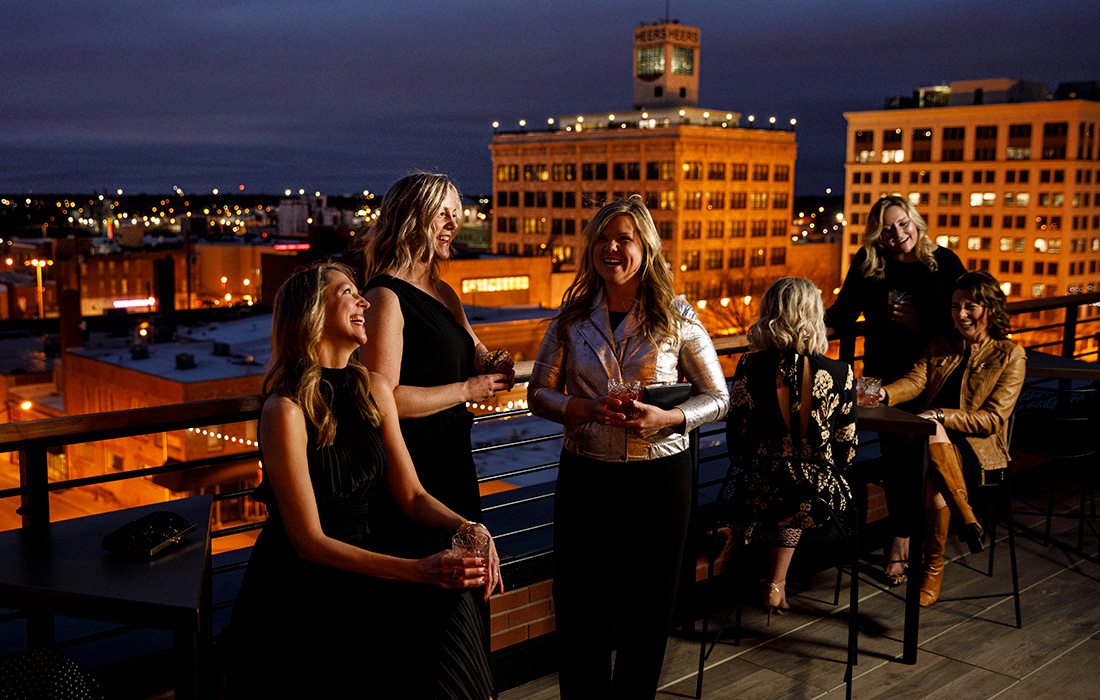 Girls night out at Vantage Rooftop Lounge and Conservatory in Springfield MO