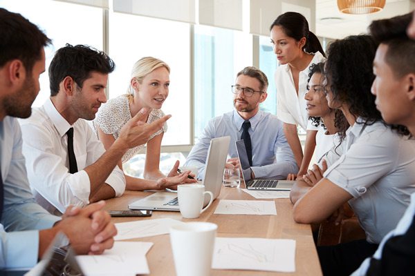 Meeting in office stock image