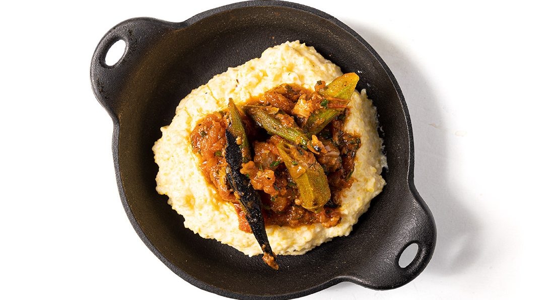 Grilled Okra and Tomatoes