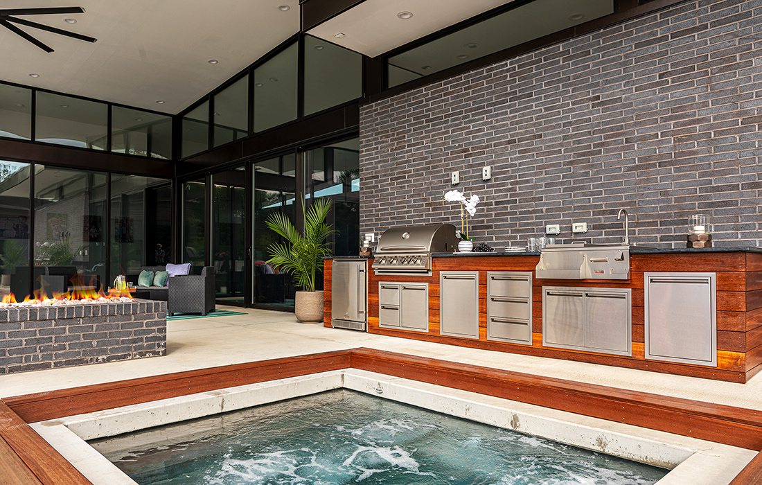 Robert and Angie Belk's pool and outdoor kitchen Springfield MO