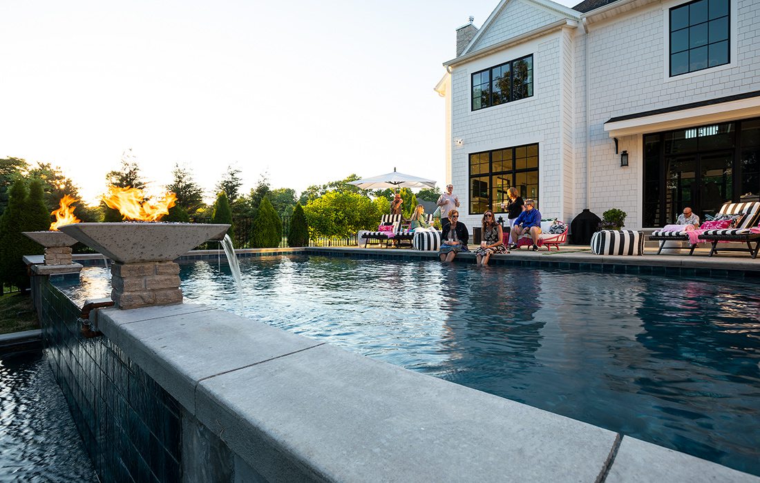 Backyard pool with vanishing waterfall Springfield MO