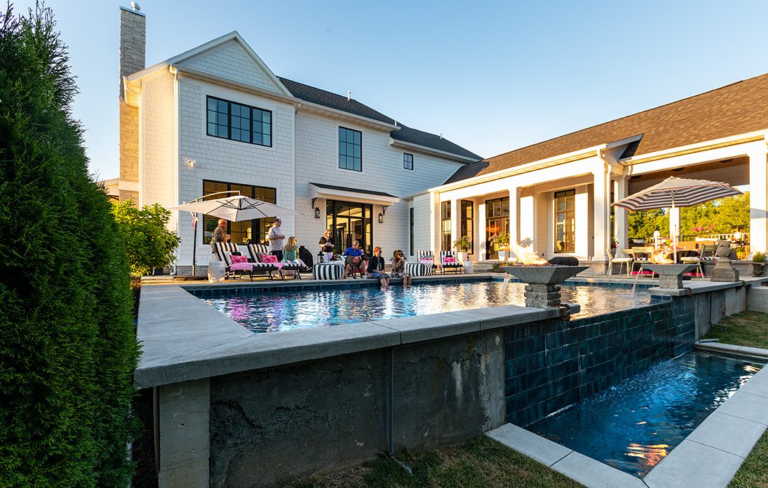 Backyard pool with vanishing waterfall Springfield MO