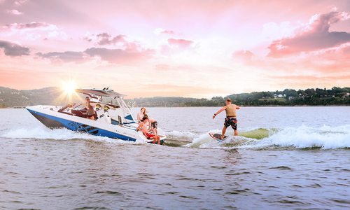 Boating on the lake