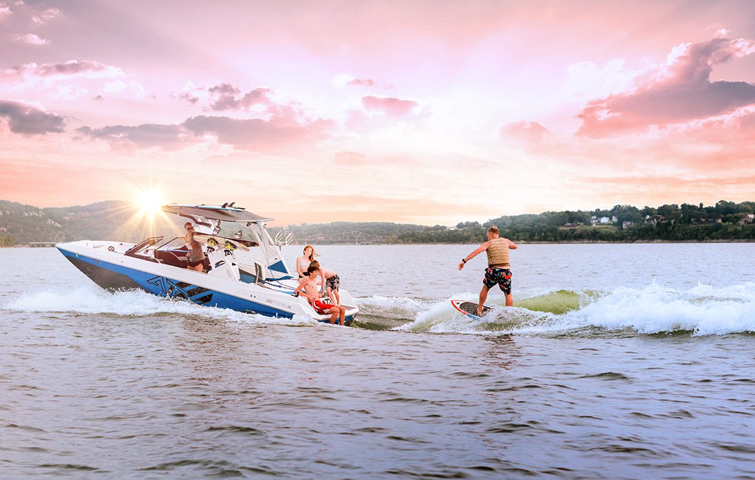 Boating on the lake