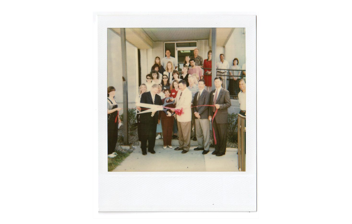Polaroid photo of Convoy of Hope opening distribution center.