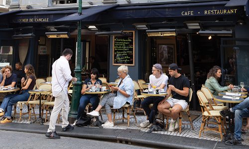 Outdoor dining in Paris, France
