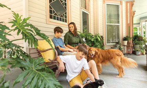 Parker family on their porch