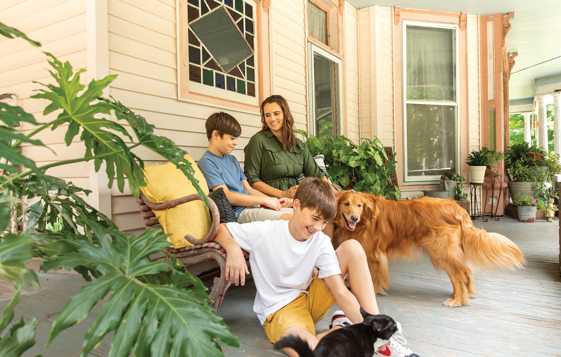 Parker family on their porch