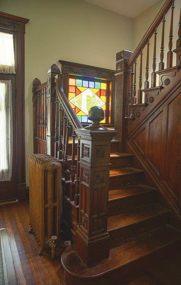 Interior photo of Parker family home staircase.