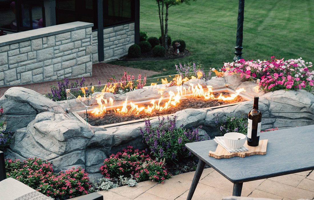 Outdoor heater on a patio