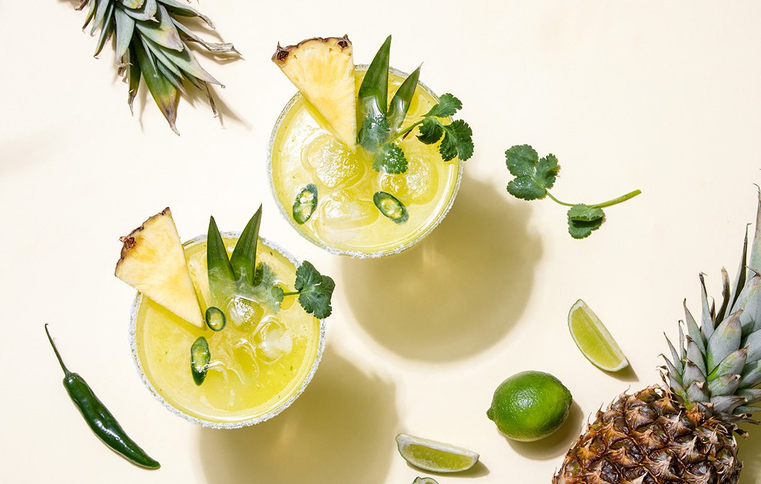 Pineapple jalapeno margaritas