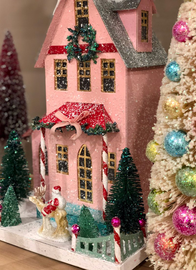 Pink gingerbread house