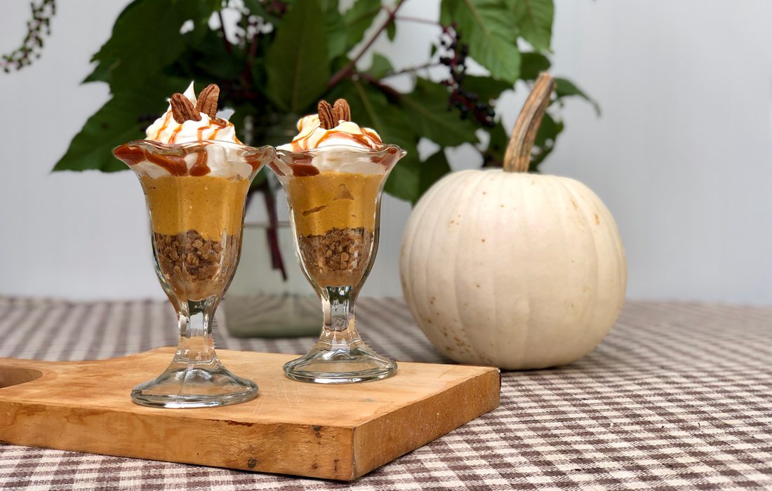 Pumpkin trifles set on a table