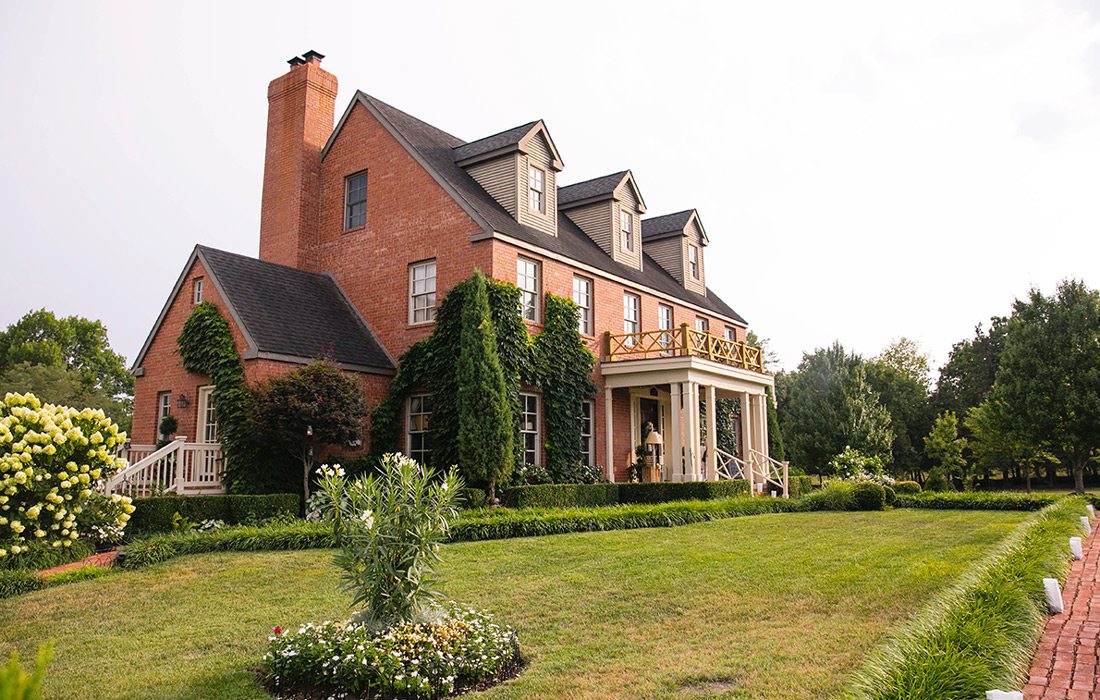 Exterior shot of the large home used for the bridal shower.