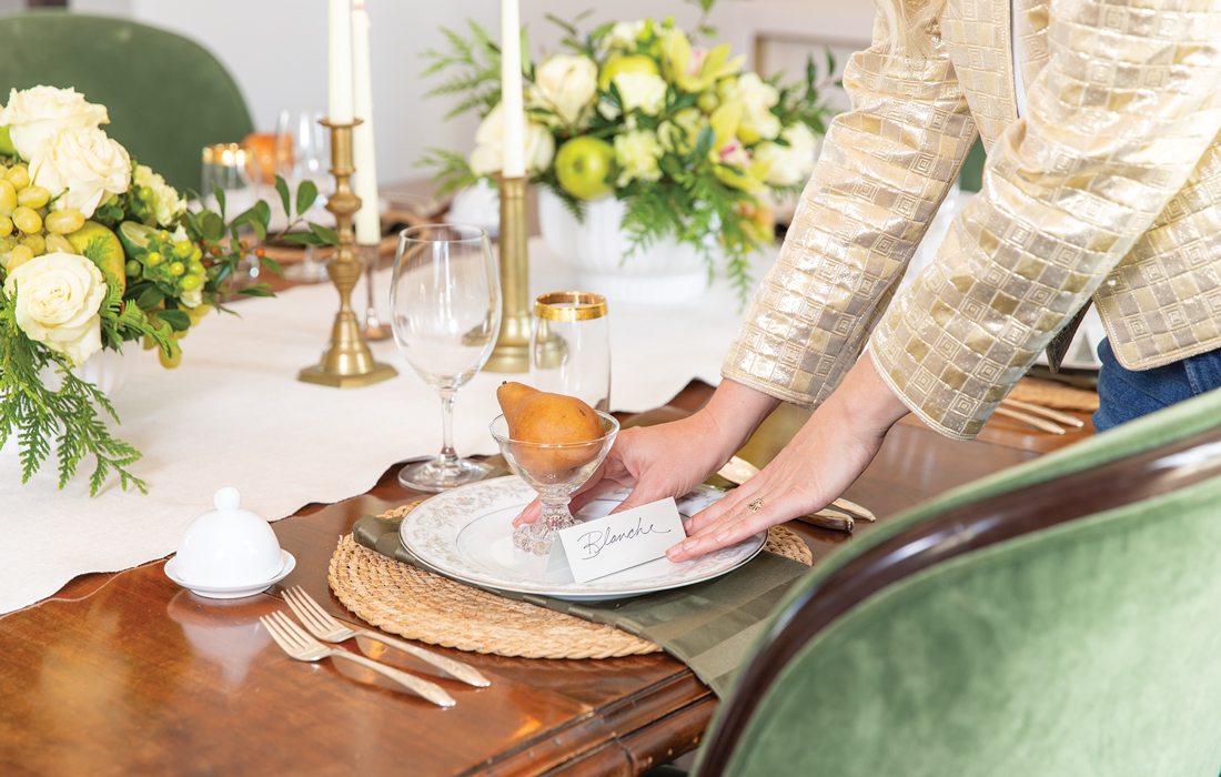Setting a table for a dinner party