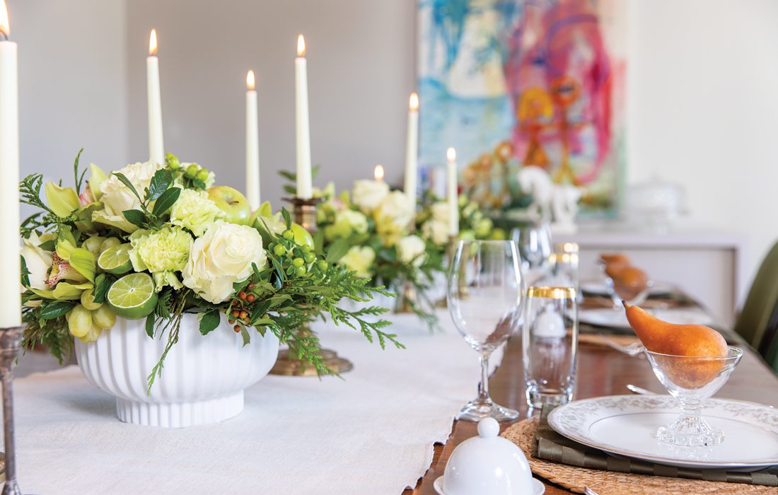 Table setting for a dinner party