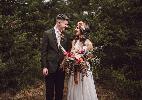 Haiden Keener & Josh Stipp on their wedding day at The Co-Op Venue in Pleasant Hope, MO