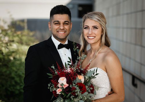 Shayan Cannefax & Jordan Duncan on their wedding day at the DoubleTree by Hilton in Springfield, MO