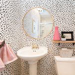 Slider Thumbnail: Polka dot wallpaper in funky powder bath.