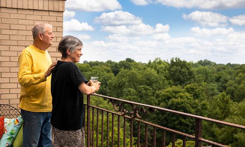Alex and Cathy Primm on their home balcony in Springfield MO