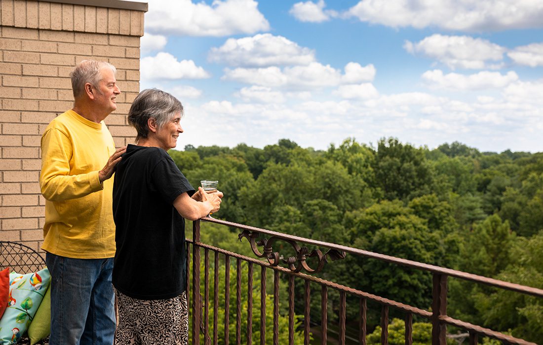 Alex and Cathy Primm on their home balcony in Springfield MO