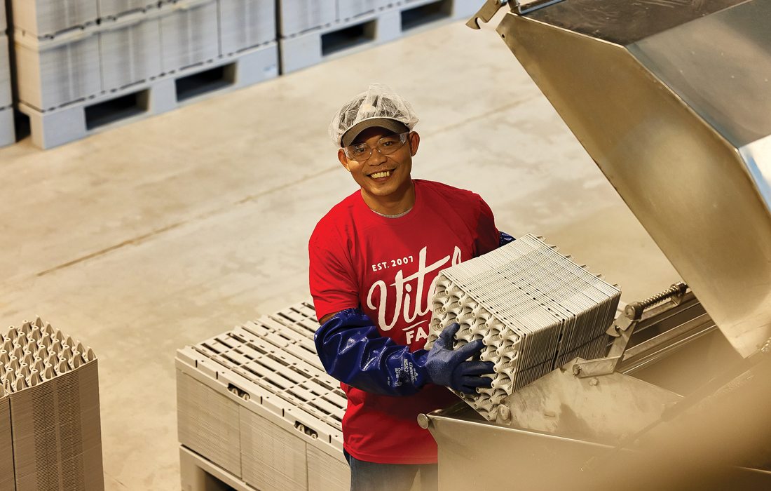 Worker at Vital Farms