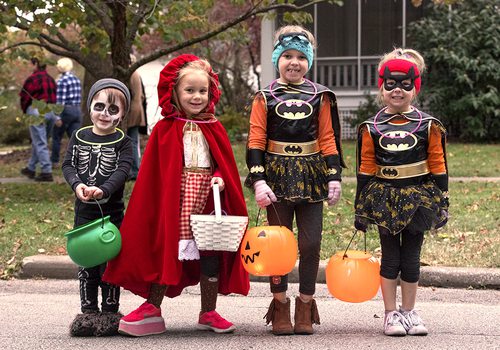 Young trick or treaters in the Rountree neighborhood in Springfield MO