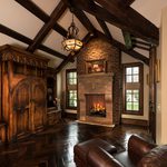 Slider Thumbnail: Tudor style office with Rumford fireplace and Cyprus floors.
