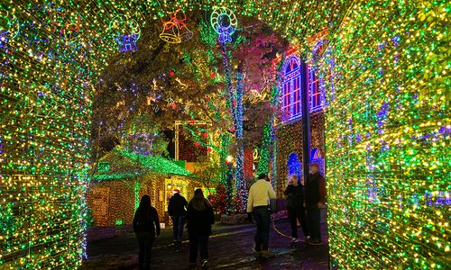 Silver Dollar City at Christmas in Branson, Missouri.