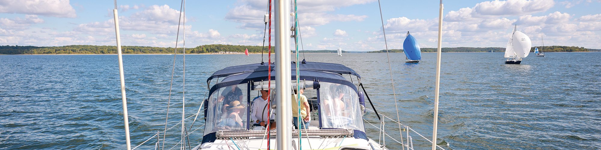 Sailing on the lake in the Ozarks