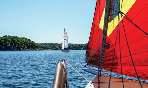 Sailing on the lake.