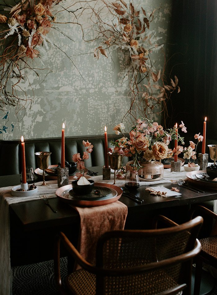 Table display by Wildly Collective at wedding.