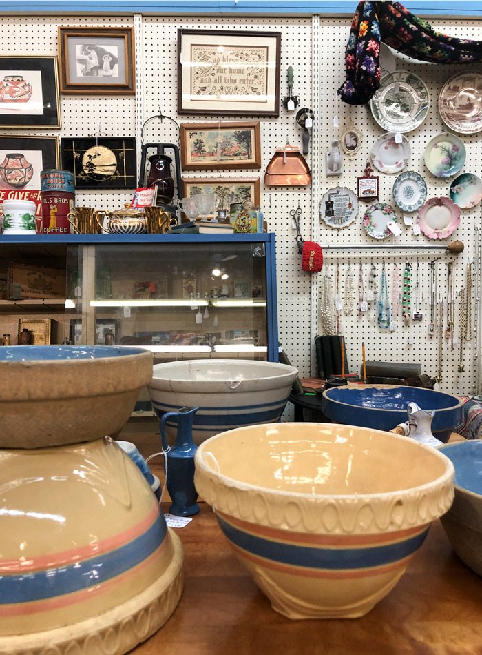 Ceramic bowls on display