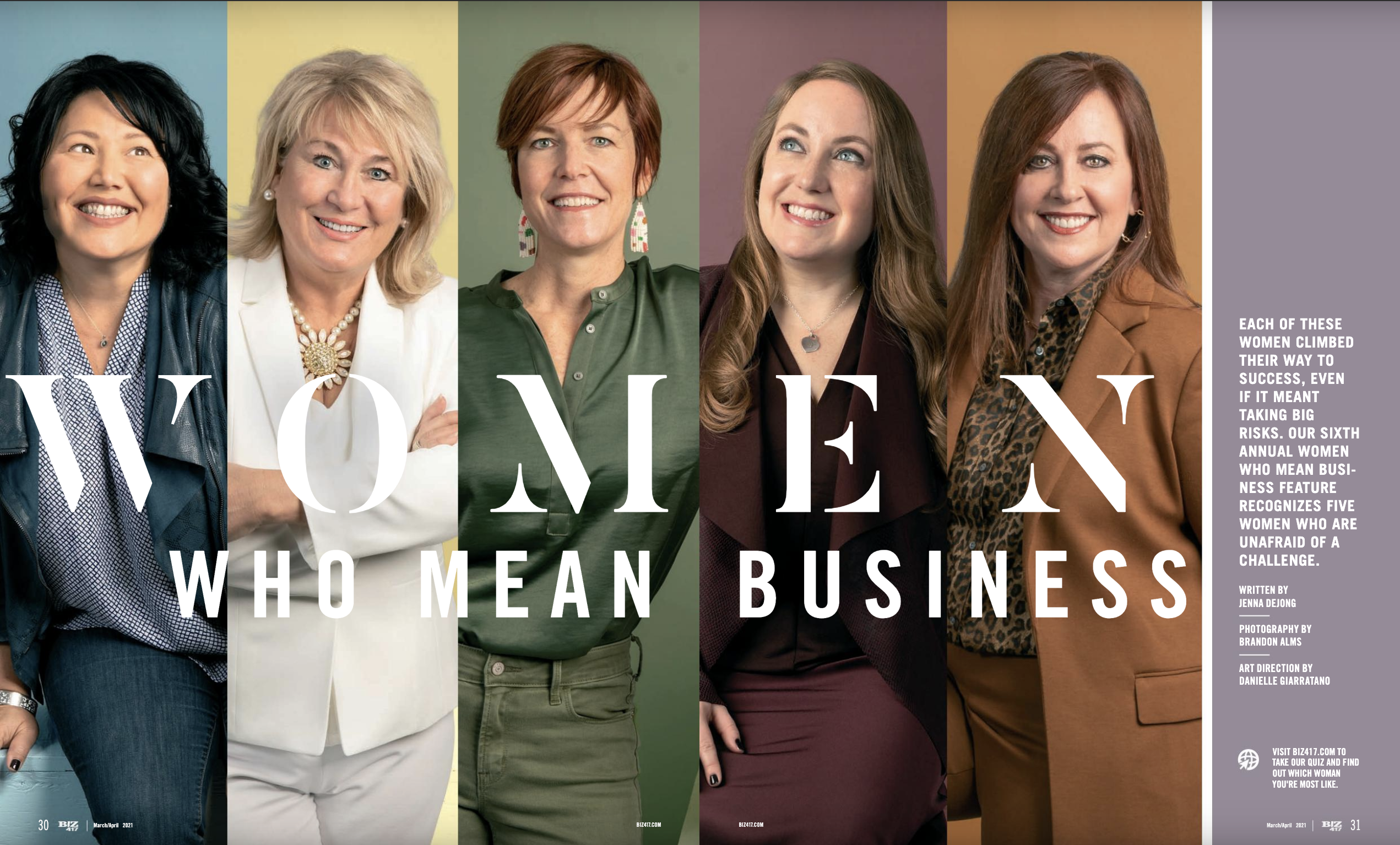 Women Who Mean Business 2021 spread
