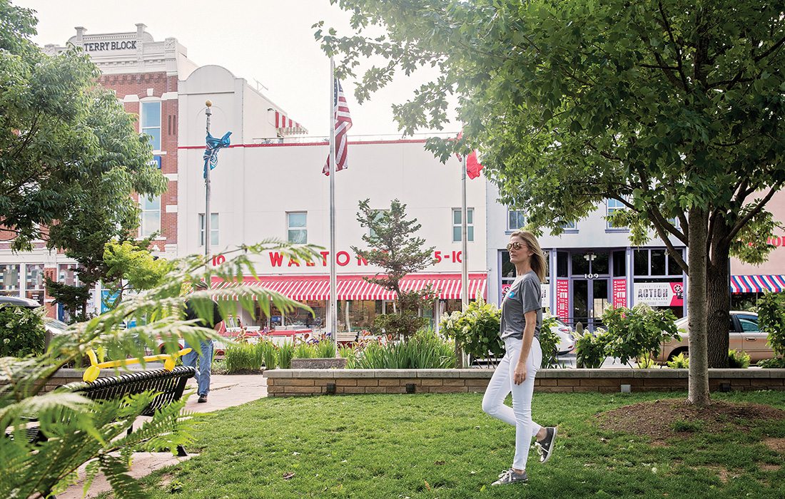 The Bentonville, Arkansas town square is a picturesque slice of pure Americana.
