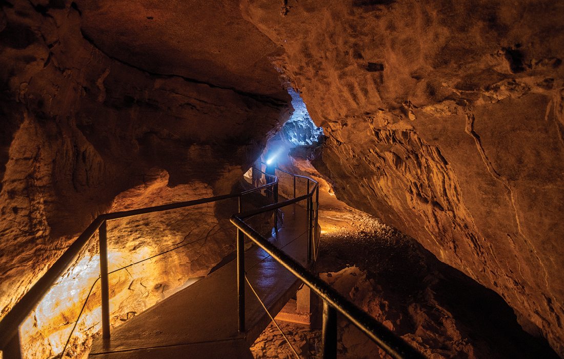 Walkway in Smallin Cave in Ozark MO