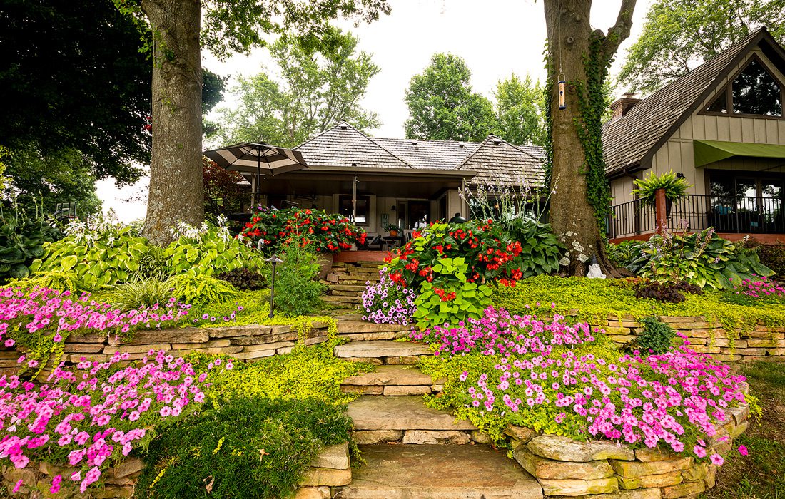 Exterior garden photo of Van Eps home.