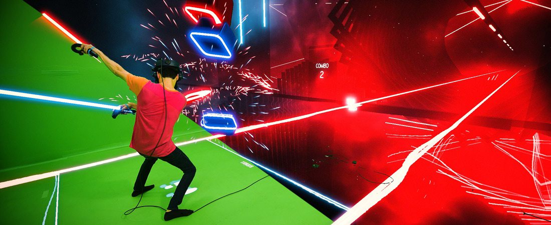 Logan Theobald playing Beat Saber