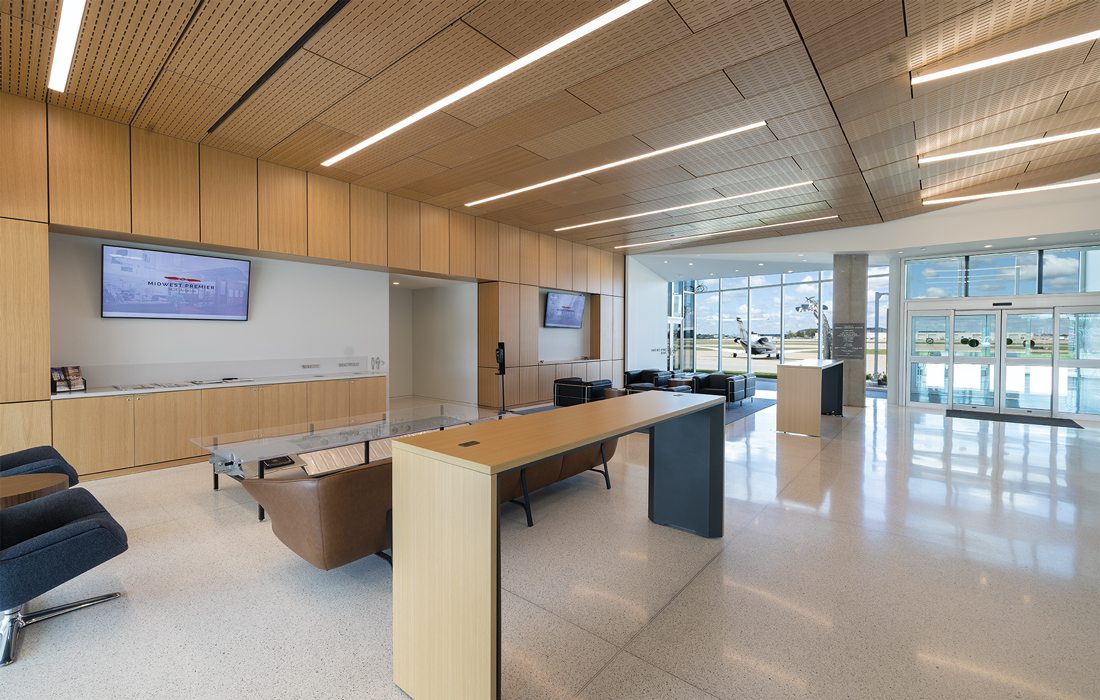 Interior of Midwest Premier front desk