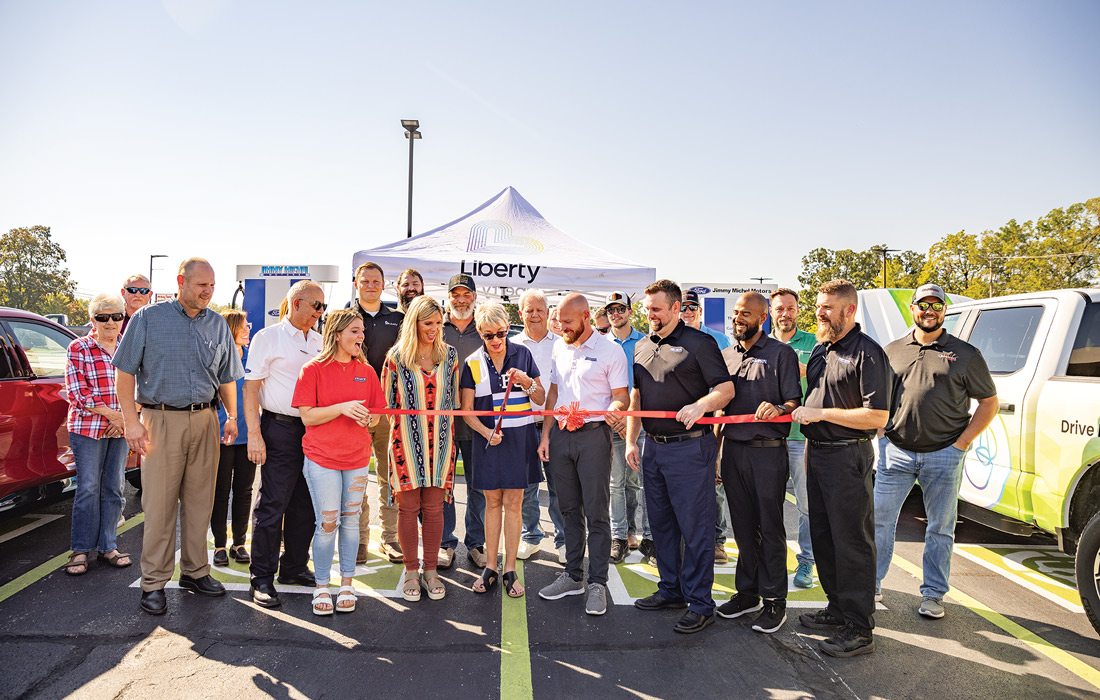 Unveil new electric vehicle chargers at Jimmy Michel Motors in Aurora, Missouri