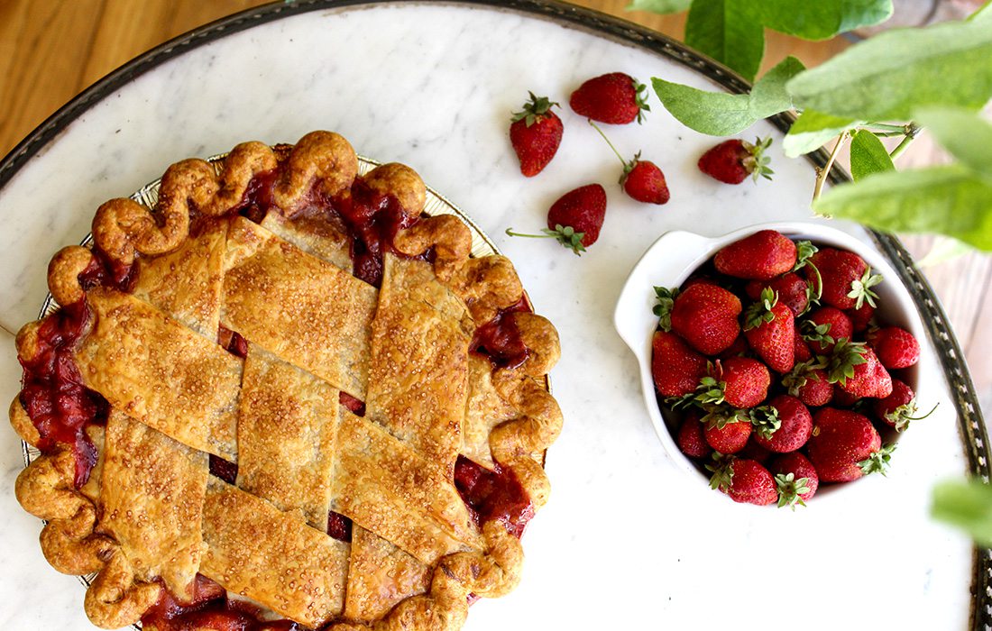 Strawberry rhubarb pie from Prairie Pie in Springfield MO