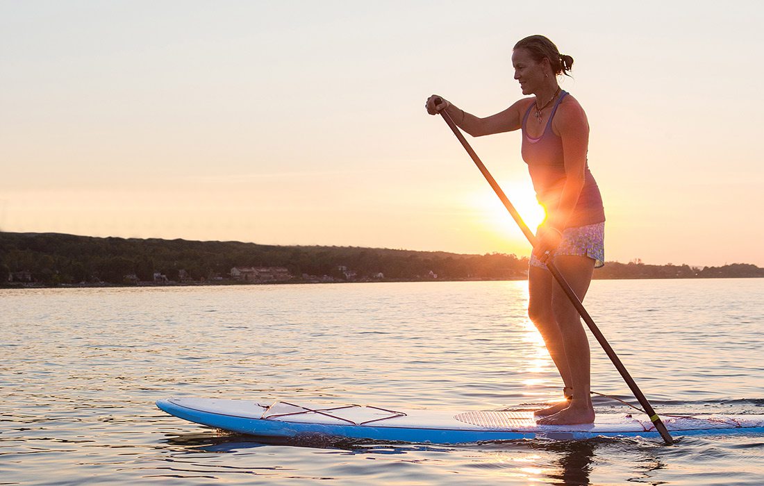 Stand up paddleboard at dusk