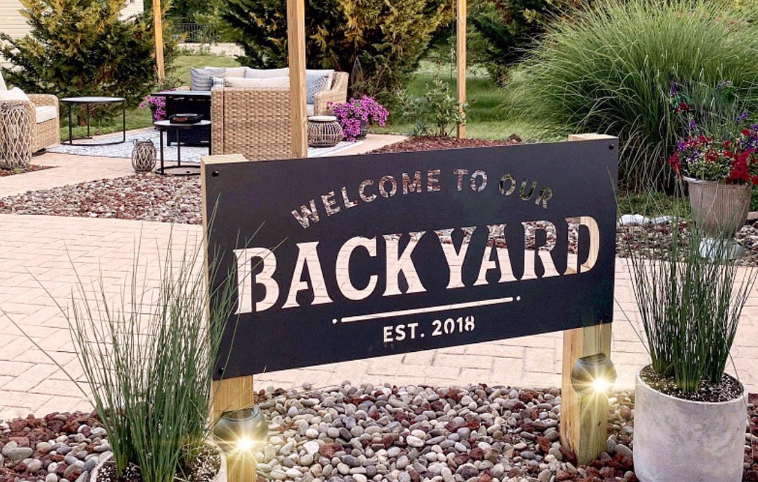 Backyard sign