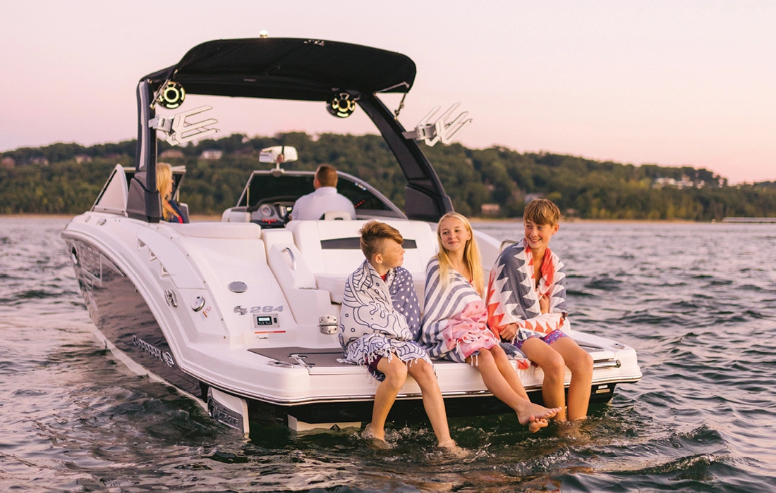 Kids on a boat at Table Rock in southwest Missouri