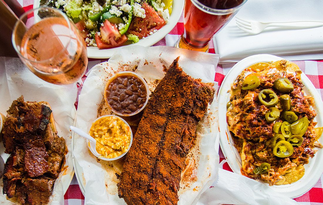 Pork ribs and brisket at Rendezvous in Memphis, Tennessee