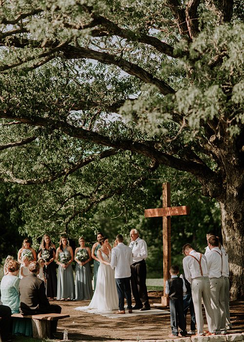 Taylor Abraham & Corey Holmes on their wedding day