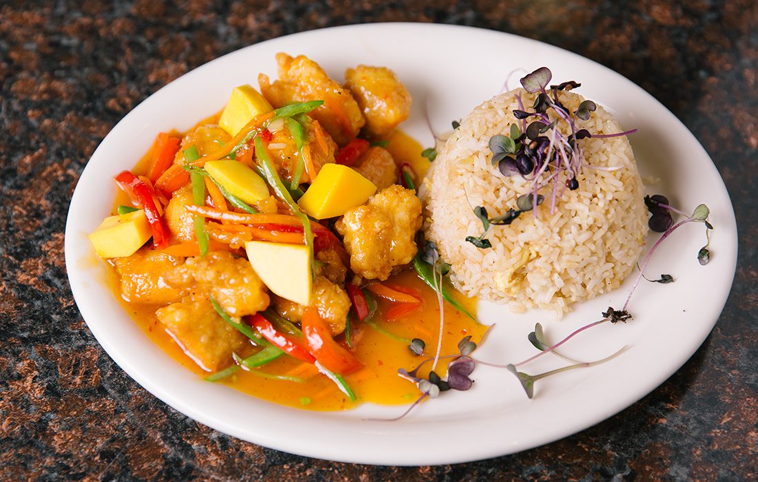 Mango Chicken at Leong's Asian Diner in Springfield MO