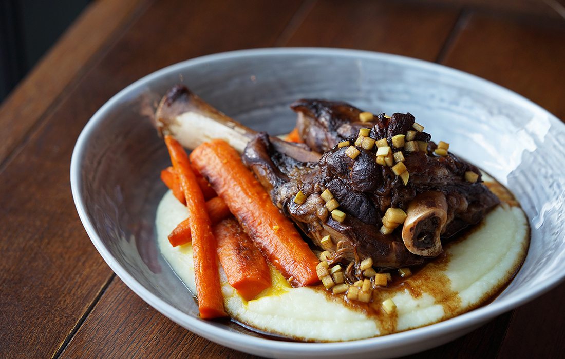 Lamb Shank, Roasted Carrots and Apple Demi-Glace from The Order in Hotel Vandivort in Springfield MO
