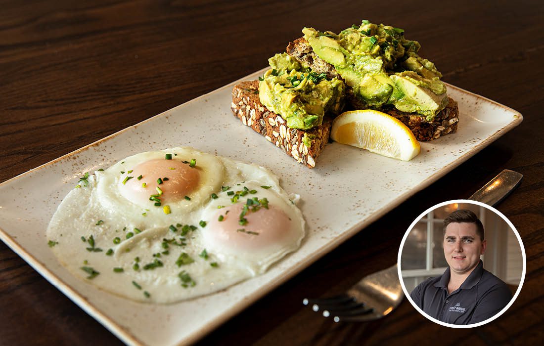 Avocado toast and basted eggs from First Watch