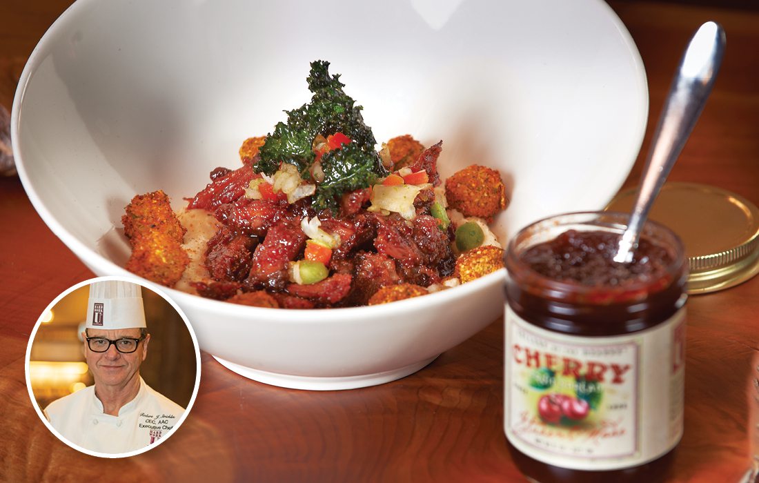 Campus Raised Pork with Cherry Barbecue & Grits at The Keeter Center
